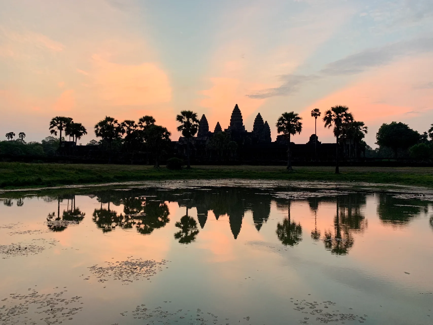 Aerial view of the Angkor temples, the starting point of the 10-day itinerary in Cambodia