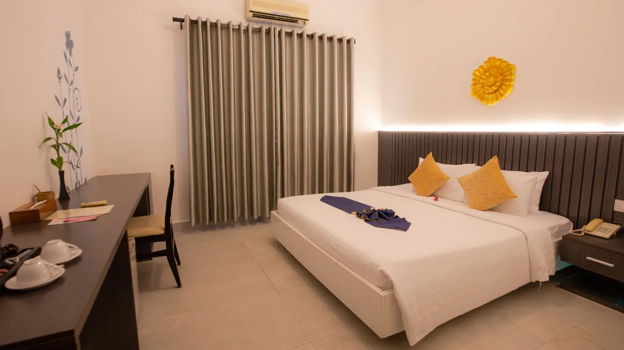 Chambre deluxe double de l'Amber Angkor Villa Hotel & Spa