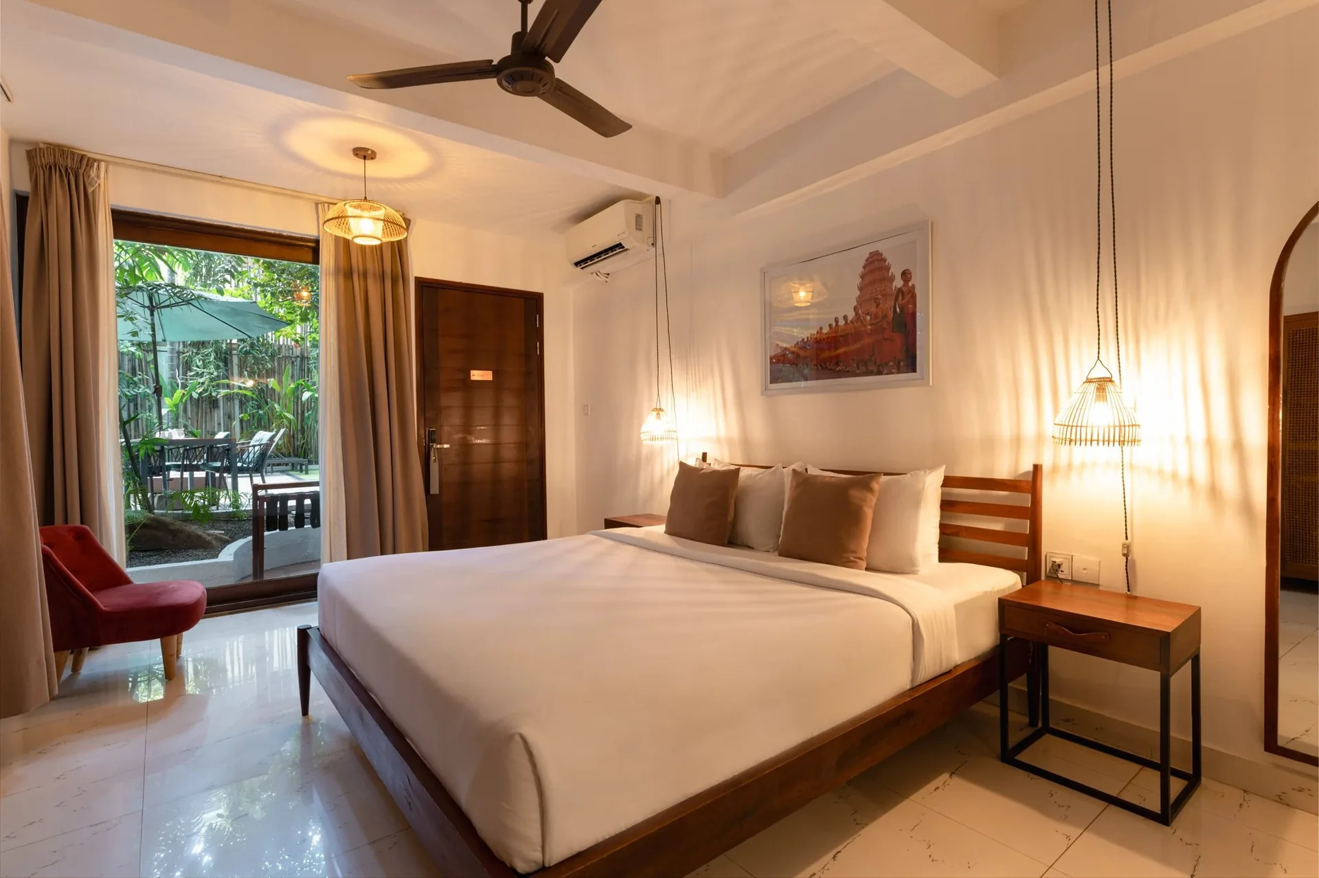 Une chambre standard, de plain-pied sur le jardin